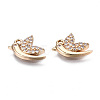 Brass Micro Pave Clear Cubic Zirconia Charms KK-S359-110-RS-3