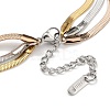 304 Stainless Steel Herringbone Chain Bracelets BJEW-H618-18MC-3