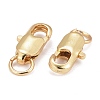 Rack Plating Brass Lobster Claw Clasps with Jump Rings KK-WH0063-02G-02-NR-3