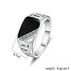 Alloy Micro Pave Cubic Zirconia Finger Rings for Men FS-WGE231C-01-4