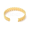 Ion Plating(IP) 304 Stainless Steel Leaf Open Cuff Bangles BJEW-L682-029G-2