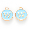 Golden Plated Alloy Enamel Charms X-ENAM-S118-04W-1
