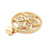 Rack Plating Brass Micro Pave Cubic Zirconia Pendants LS-KK-B057-07G-3