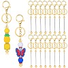 16Pcs Alloy Bar Beadable Keychain for Jewelry Making DIY Crafts KEYC-SZ0001-16G-1