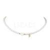 Brass Micro Pave Grade AAA Cubic Zirconia Letter Pendant Necklaces NJEW-JN04771-06-1