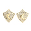 Brass Micro Pave Cubic Zirconia Stud Earrings for Women EJEW-E310-12G-04-1