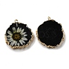 Inner Dried Flower Resin Pendants RESI-P028-02KCG-06-2