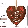 Heart with Word Wooden Hanging Plate HJEW-WH0037-013-2