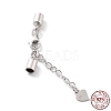 Rhodium Plated 925 Sterling Silver Curb Chain Extender STER-G039-04B-P-1