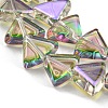 Half Rainbow Plated Electroplate Transparent Glass Beads Strands EGLA-G037-08A-HR01-3