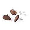 Coconut Brown Wood Stud Earring Findings EJEW-TA0010-06P-29