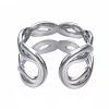 Non-Tarnish 304 Stainless Steel Twist Wrap Open Cuff Ring RJEW-T023-06P-2