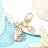 Electroplate Spiral Shell Pendant Decorations HJEW-YW00240-01-1