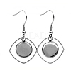 Hollow Stainless Steel Earring Hooks EJEW-CJC0001-15-1
