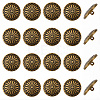 20Pcs 1-Hole Alloy Shank Buttons BUTT-GF0004-10AB-1