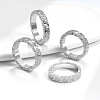 Brass Crushed Ice Pattern Finger Rings FS-WG1F485-08-2