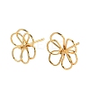 Flower Brass Stud Earring Findings KK-NH0009-10G-1