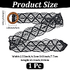 Cloth Woven Rhombus with Wood Chain Belts for Women AJEW-WH20019-125C-2