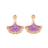 Light Gold Plated Alloy Enamel Pendant Rhinestone Settings FIND-Q100-05KCG-2