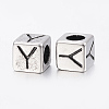 304 Stainless Steel Large Hole Letter European Beads STAS-H428-01AS-Y-2