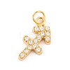 316 Stainless Steel Micro Pave Cubic Zirconia Pendants STAS-K284-01F-G-1