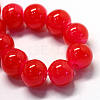 Baking Paint Imitation Jade Glass Round Bead Strands DGLA-Q021-6mm-05-2