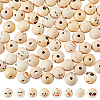 DICOSMETIC 80Pcs 8 Styles Printed Wood European Beads WOOD-DC0001-07-1