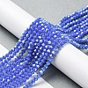 Opaque Solid Color Electroplate Glass Beads Strands GLAA-F029-P4mm-C11-4