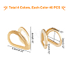 160Pcs 4 Colors 304 Stainless Steel Pendant Bails STAS-UN0022-70-5