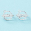 Rack Plating Brass Pave Clear Cubic Zirconia Bead Cage Pendants KK-G464-10S-2