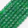 Faceted Natural Green Onyx Agate Beads Strands G-F447-6mm-C12-1