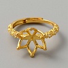 Adjustable Brass Ring Findings KK-WH0062-40G-2