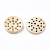2-Hole Waxed Wooden Buttons X-BUTT-T007-018B-01-2