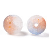 Frosted Baking Paint Crackle Glass Beads with Glitter Powder X1-DGLA-T004-6mm-01B-2