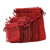 30Pcs 4 Styles Rectangle Organza Bags Jewellery Storage Pouches Wedding Favour Party Mesh Drawstring Gift OP-FS0001-01A-3