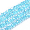 Electroplate Glass Beads Strands X-EGLA-A034-T4mm-B14-1