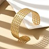 Hollow Out 304 Stainless Steel Cuff Bangles for Women BJEW-Z096-01G-1