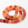 Frosted Natural Red Agate Beads Strands G-F372-8mm-2