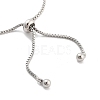 Brass Pave Clear Cubic Zirconia Horse Eye Box Chain Slider Bracelets BJEW-YWC0002-06A-P-3