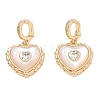 Brass Micro Pave Clear Cubic Zirconia Pendants KK-CBA61F8-06G-1