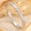 304 Stainless Steel Embossed Heart Hinged Cuff Bangles for Women WG2D3B0-02-1