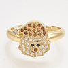 Brass Cubic Zirconia Pendants & Stud Earrings & Adjustable Rings Jewelry Sets SJEW-S043-04-2