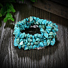 Natural Turquoise Chips Stretch Bracelets BJEW-BB16541-E-4