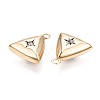 Brass Micro Pave Clear Cubic Zirconia Charms KK-Q764-001-3