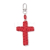 4Pcs Cross Cotton Threads Pendants Decorations HJEW-TA00398-4