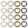24Pcs 4 Colors Alloy Spring Gate Rings FIND-HS0001-26C-1