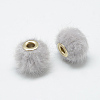 Handmade Faux Mink Fur European Beads X-OPDL-S089-02D-1