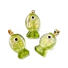 Handmade Dichroic Foil Lampwork Pendants X2-DICH-G001-01G-06-1