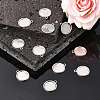 Tibetan Style Antique Silver Alloy Flat Round Pendant Cabochon Settings X-TIBEP-M022-29AS-6