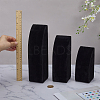3Pcs 3 Sizes Vertical MDF Wood Covered with Velvet Necklace Display Stands NDIS-WH0023-001A-3